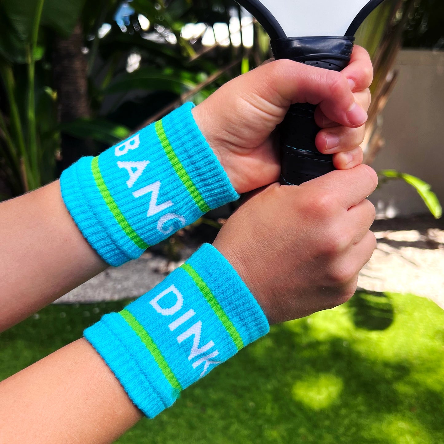 Blue Dink & Bang Pickleball Wristbands