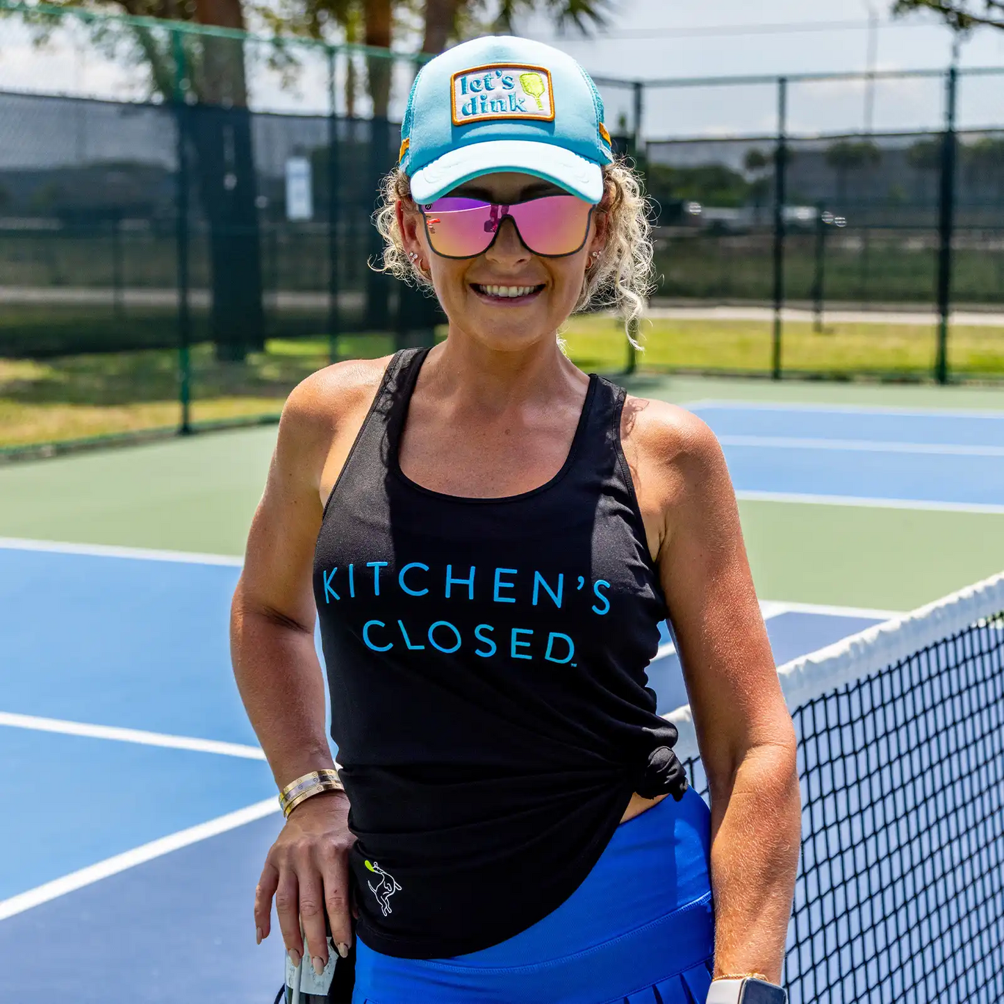 Women's Pickleball Tank Top - Kitchen's Closed Luxe Performance in Navy