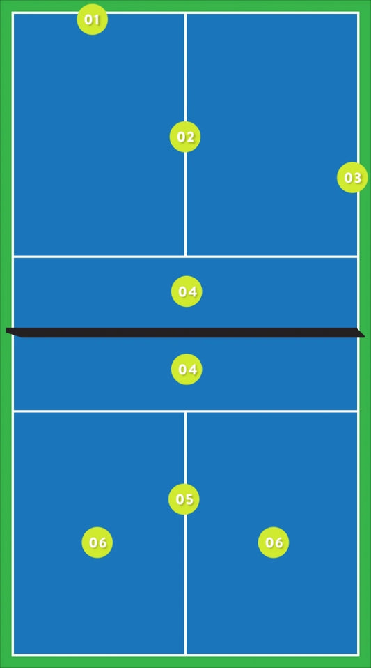 Pickleball court diagram.