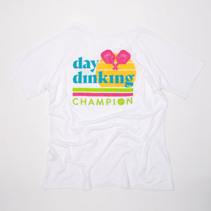 Women's White Lux Day Dinking Pickleball Performance Tee