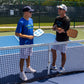 swinton kitchen's closed men's pickleball shirt in royal blue and black
