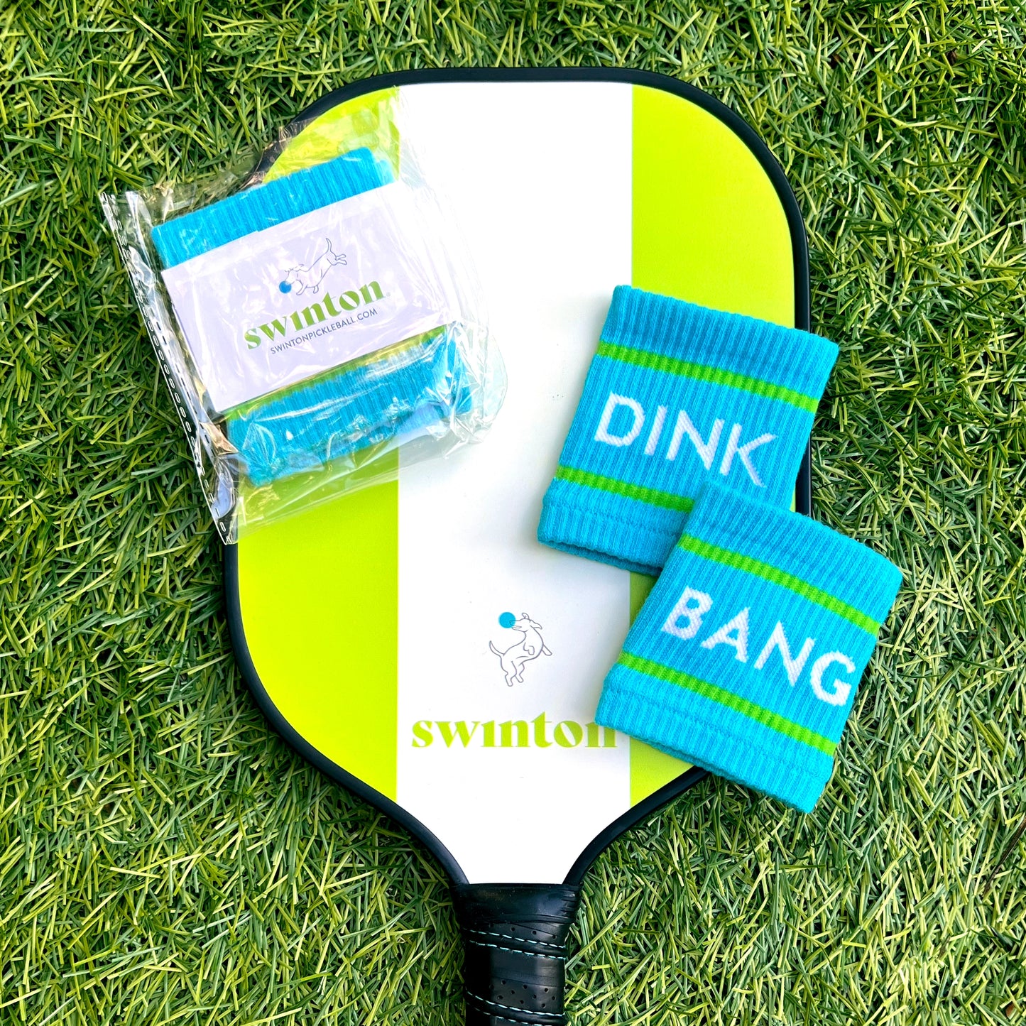 Blue Dink & Bang Pickleball Wristbands