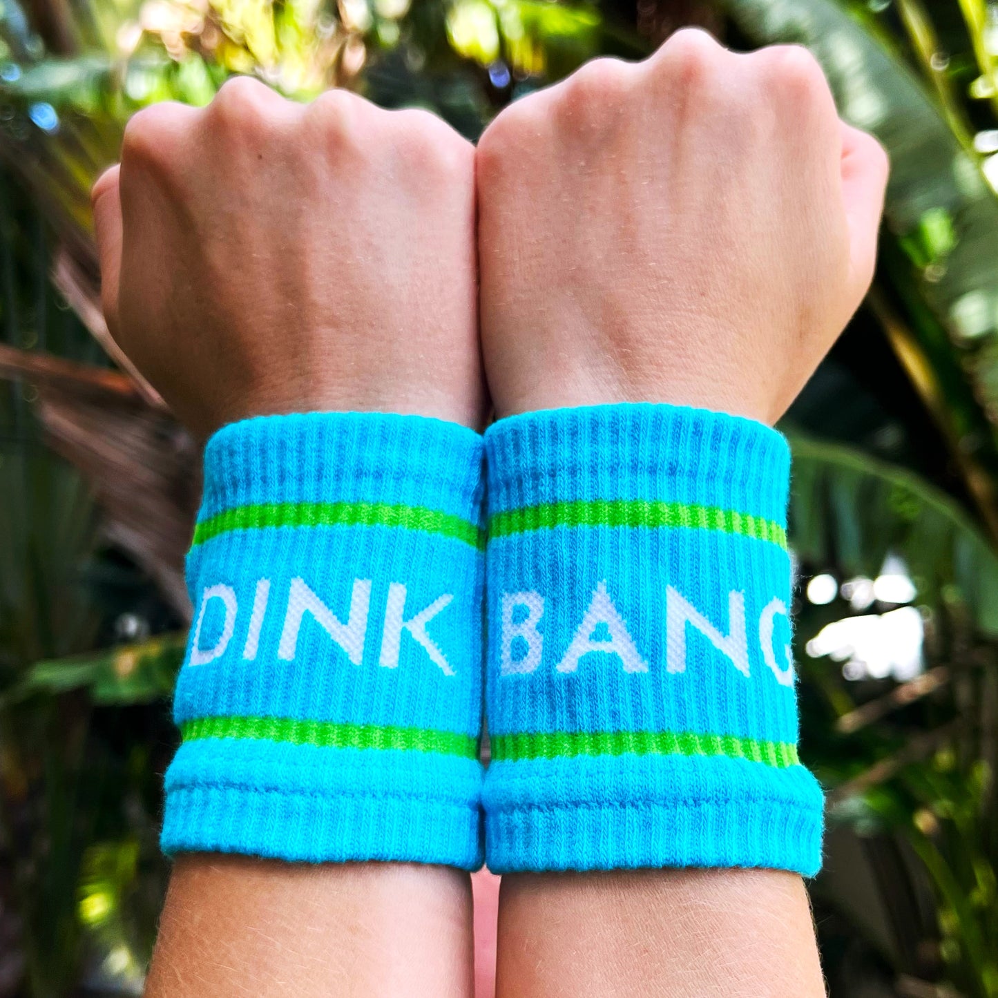 Blue Dink & Bang Pickleball Wristbands