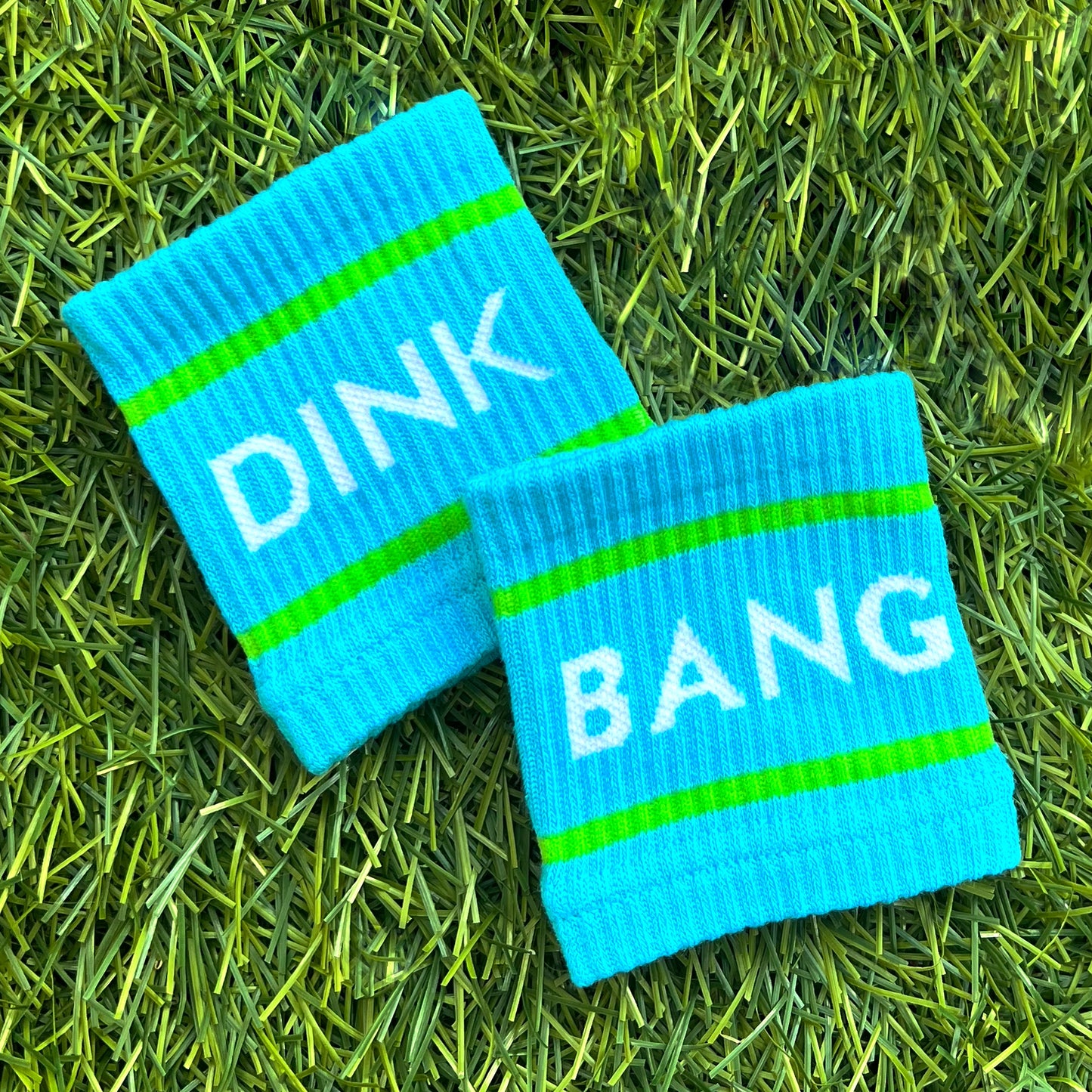 Blue Dink & Bang Pickleball Wristbands