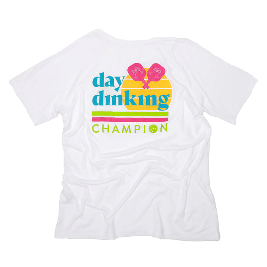 Women's White Lux Day Dinking Pickleball Performance Tee