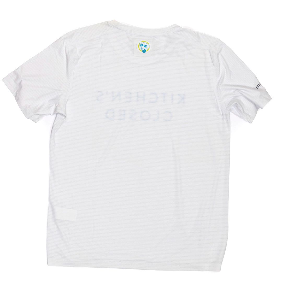 Women's Lux Performance White Kitchen's Closed Tee