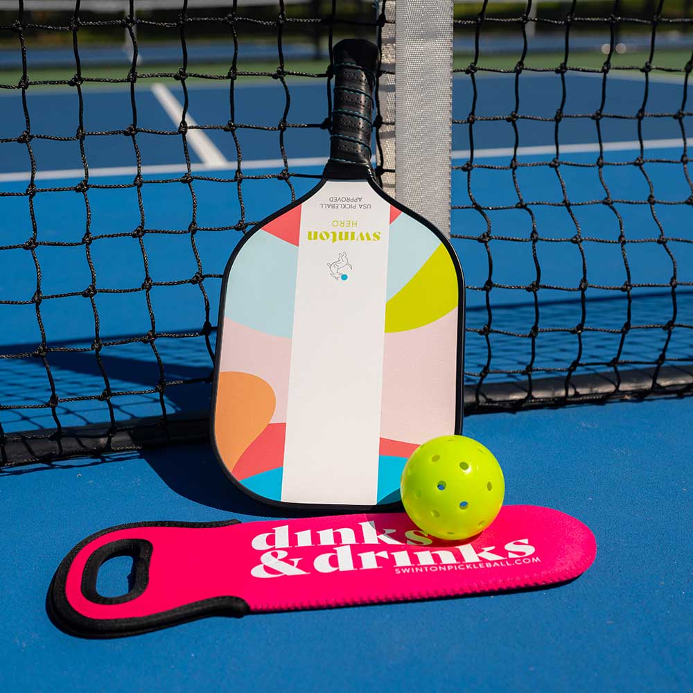 pickleball paddle swinton pickleballs gear gifts pickle racket paddles rackets court USA Pickleball Approved Tournament Neoprene Cover Dinks and Drinks Wine Sleeve